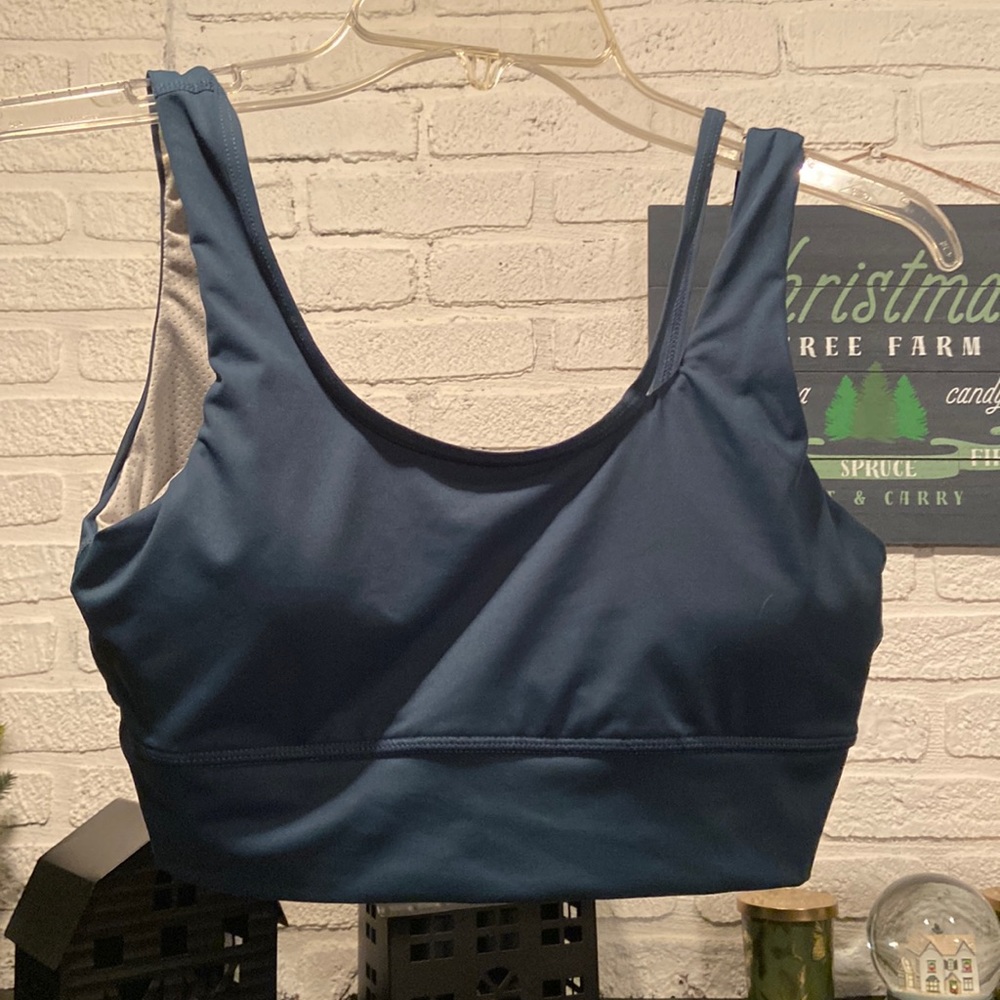 Blue SHEIN sports bra